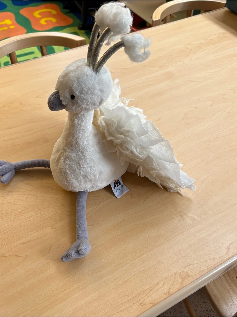 Jellycat Lola Wingaling white peacock Soft Decorative Pet Plush